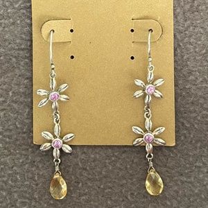 Lori Bonn Scarlet Topaz, Citrine Double Daisy Earring